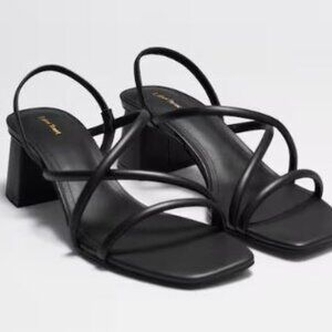 & Other Stories Black Strappy Sandals - Minimalist Quiet Luxury - EU 37 US 6